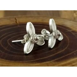 Boucles D'oreille En Filigrane D'argent 3 Pétales - Micotiti