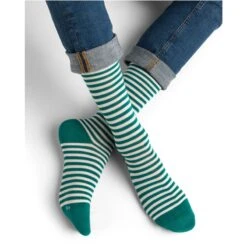 Chaussettes En Coton MariniĂšre Urban Vert-Ă©cru - Bleu ForĂȘt