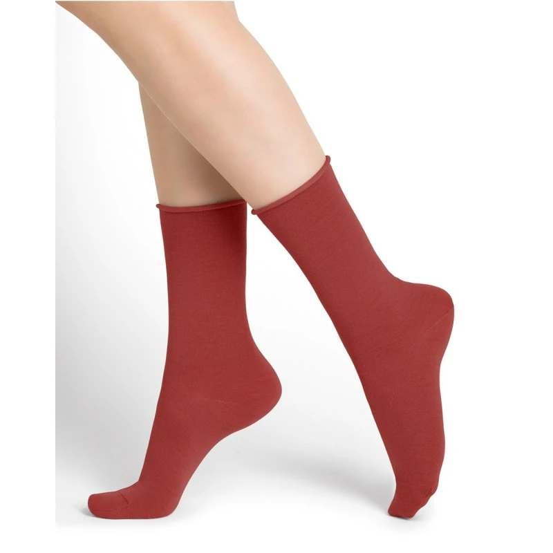 Chaussettes Laine Fine Bords Roulés - BleuForet