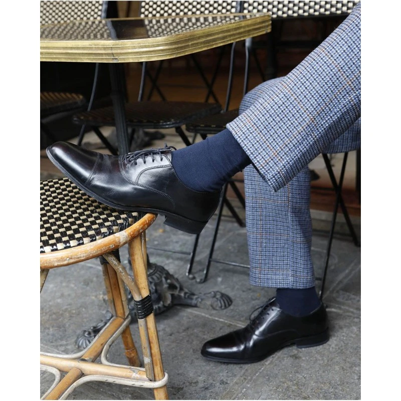 Chaussettes Non Comprimantes En Coton D'Egypte - BleuForĂȘt