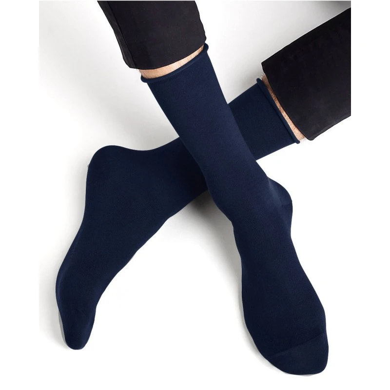 Chaussettes Non Comprimantes En Coton D'Egypte - BleuForĂȘt â Image 2