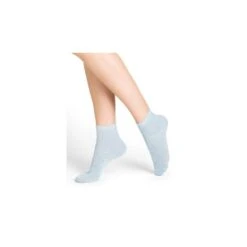 Socquettes En Lin Et Coton Uni - BleuForêt