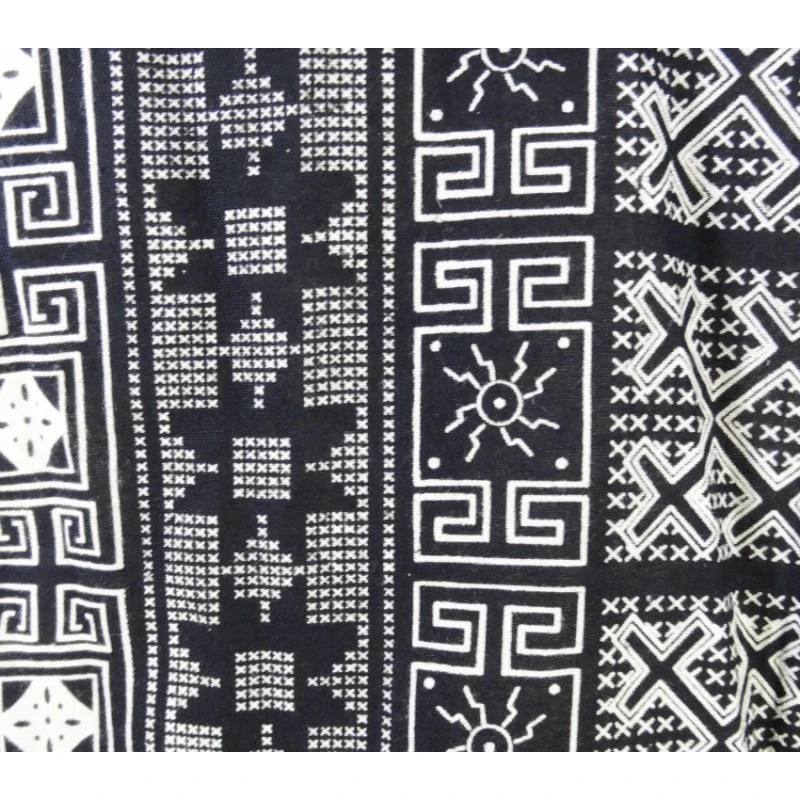 Chemise Tribu Bambou Patchwork Noir En Coton - Yak Hotel â Image 4