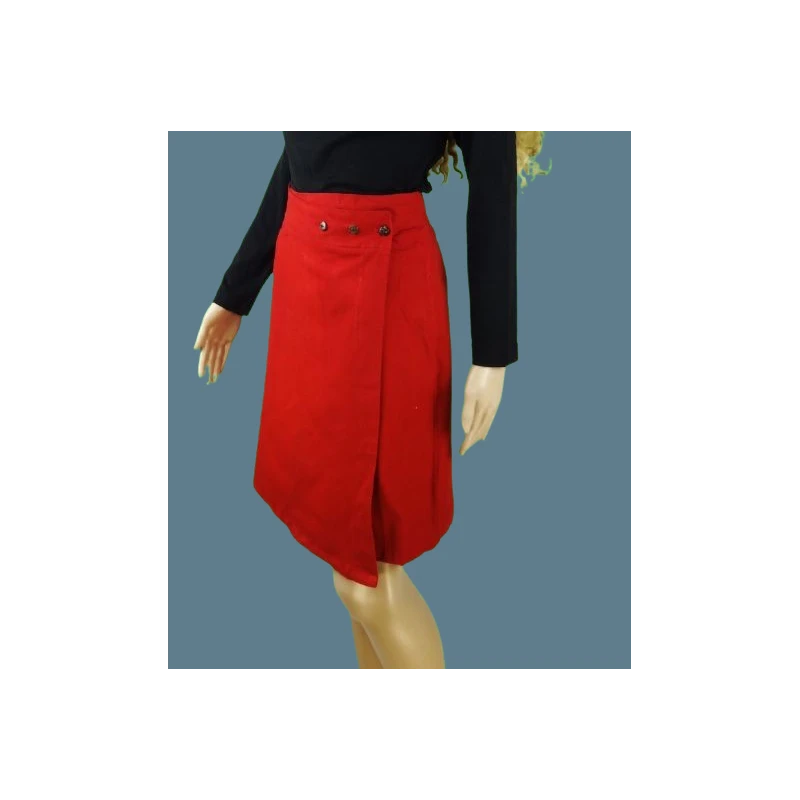 Jupe Aquamarine Rouge En Coton Bio - Yak Hotel â Image 2