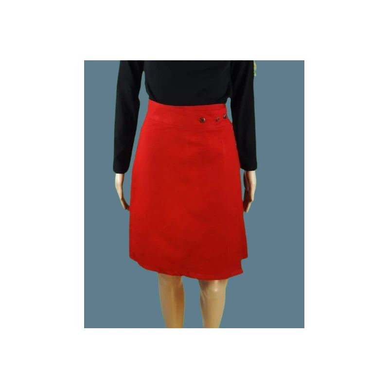 Jupe Aquamarine Rouge En Coton Bio - Yak Hotel