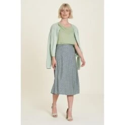 Jupe Midi Cubes En Viscose Ecovero - Tranquillo