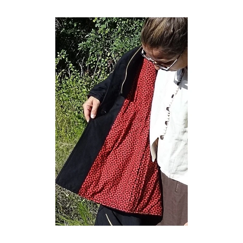 Manteau Noir En Coton - Bamboo's Fashion â Image 4