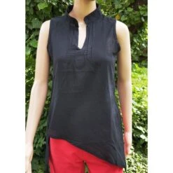 Mouna Top En Coton Bio Noir - Yak Hotel