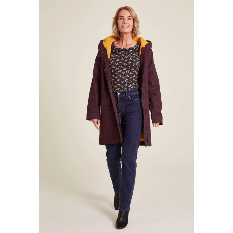 Parka Doublée En Sergé De Coton Bio Prune - Tranquillo – Image 4