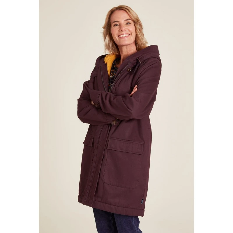 Parka Doublée En Sergé De Coton Bio Prune - Tranquillo