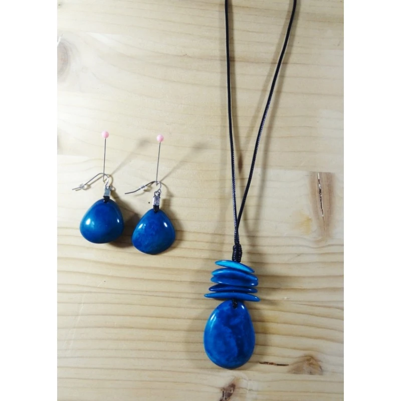 Parure Bleue En Tagua