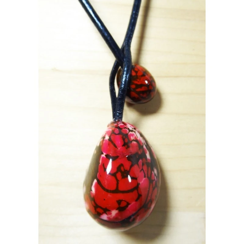 Parure Solitaire Rouge En Tagua â Image 2