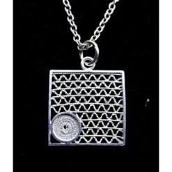 Pendentif Carré En Filigrane D'argent - Micotiti