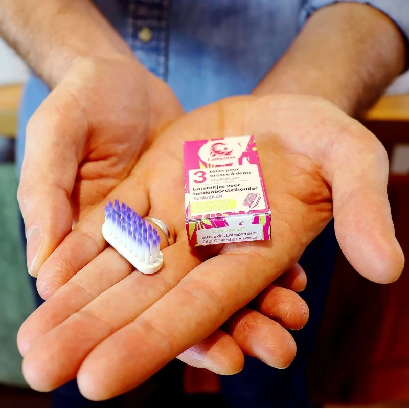 Recharge 3 Têtes De Brosses à Dents Poils Extra Souples - Lamazuna – Image 3