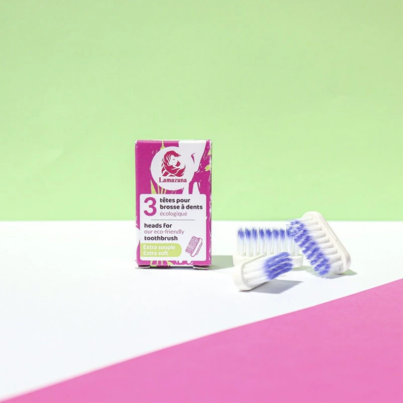 Recharge 3 Têtes De Brosses à Dents Poils Extra Souples - Lamazuna