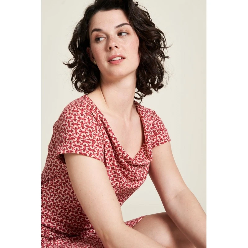 Robe Courte Ă Col Cascade En Coton Bio - Tranquillo â Image 3