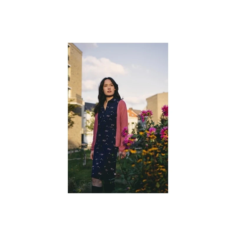 Robe Eloise Dots Blue En Jersey De Coton Bio - Froy And Dind â Image 2