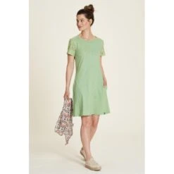 Robe Trapeze Vert Topaze En Coton Bio - Tranquillo