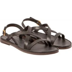Sandales Tulip Noire En Cuir N5694 - El Naturalista