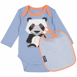 Set Cadeau De Naissance Body Et Bavoir Bébé Panda - Le Coq En Pâte