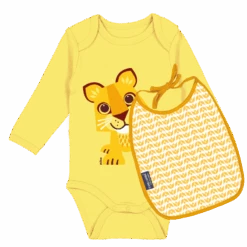 Set Cadeau De Naissance Body Et Bavoir Lion - Le Coq En Pâte