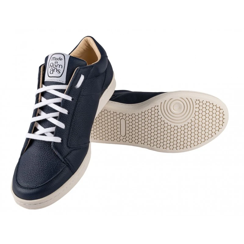Sneaker En Cuir Bleu Marine - Made In Romans â Image 3
