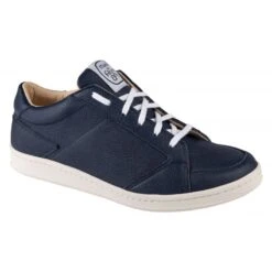 Sneaker En Cuir Bleu Marine - Made In Romans