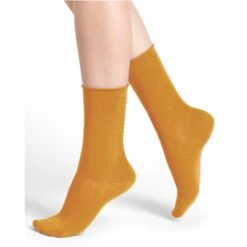 Socquettes Veloutées Unies En Coton - BleuForêt