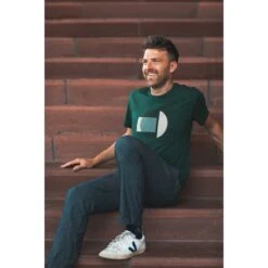 T-shirt Arne Graphic Green En Coton Bio - Munoman