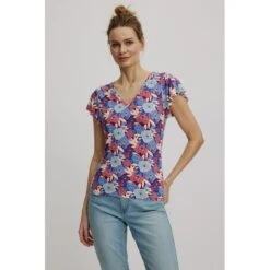Top Fleur Bleue En Viscose Ecovero - Tranquillo