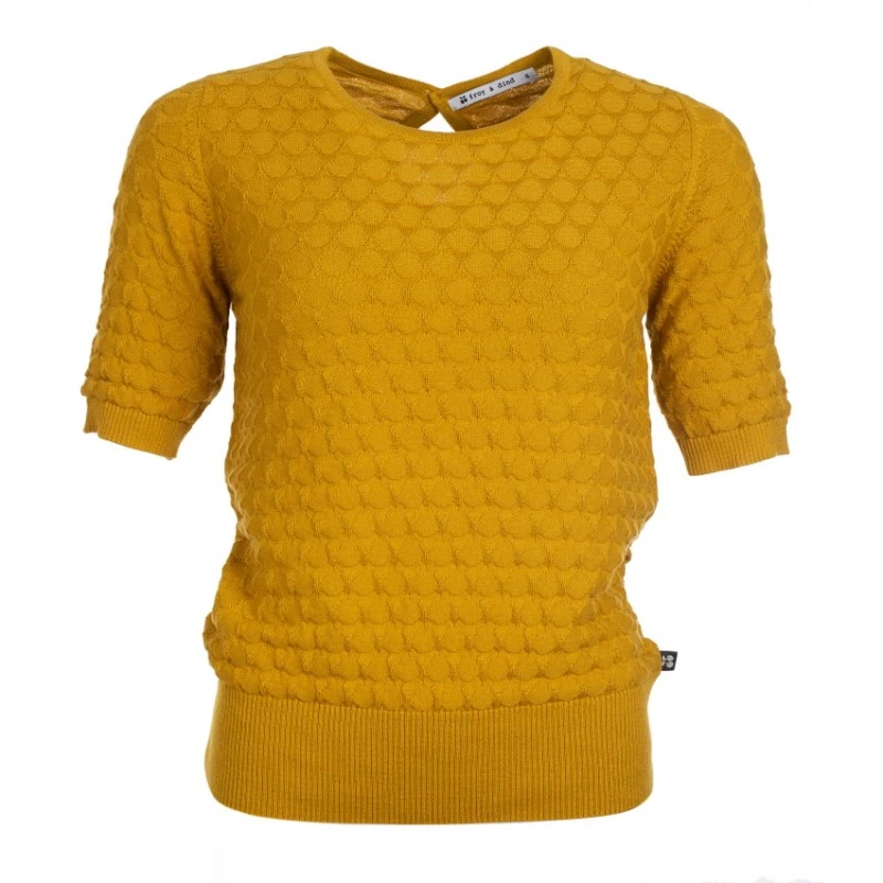 Top Maité Moutarde En Coton Bio - Froy And Dind