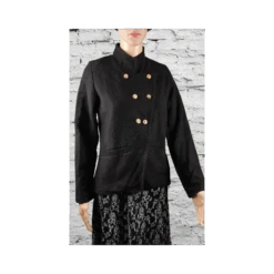 Veste Noire Roma En Coton Doublée Soie - Yak Hotel